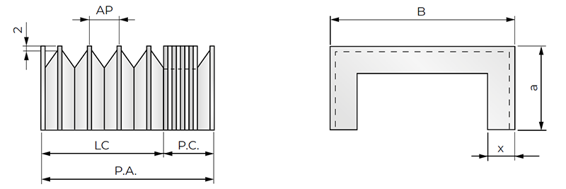 Flat protective bellows without laminations