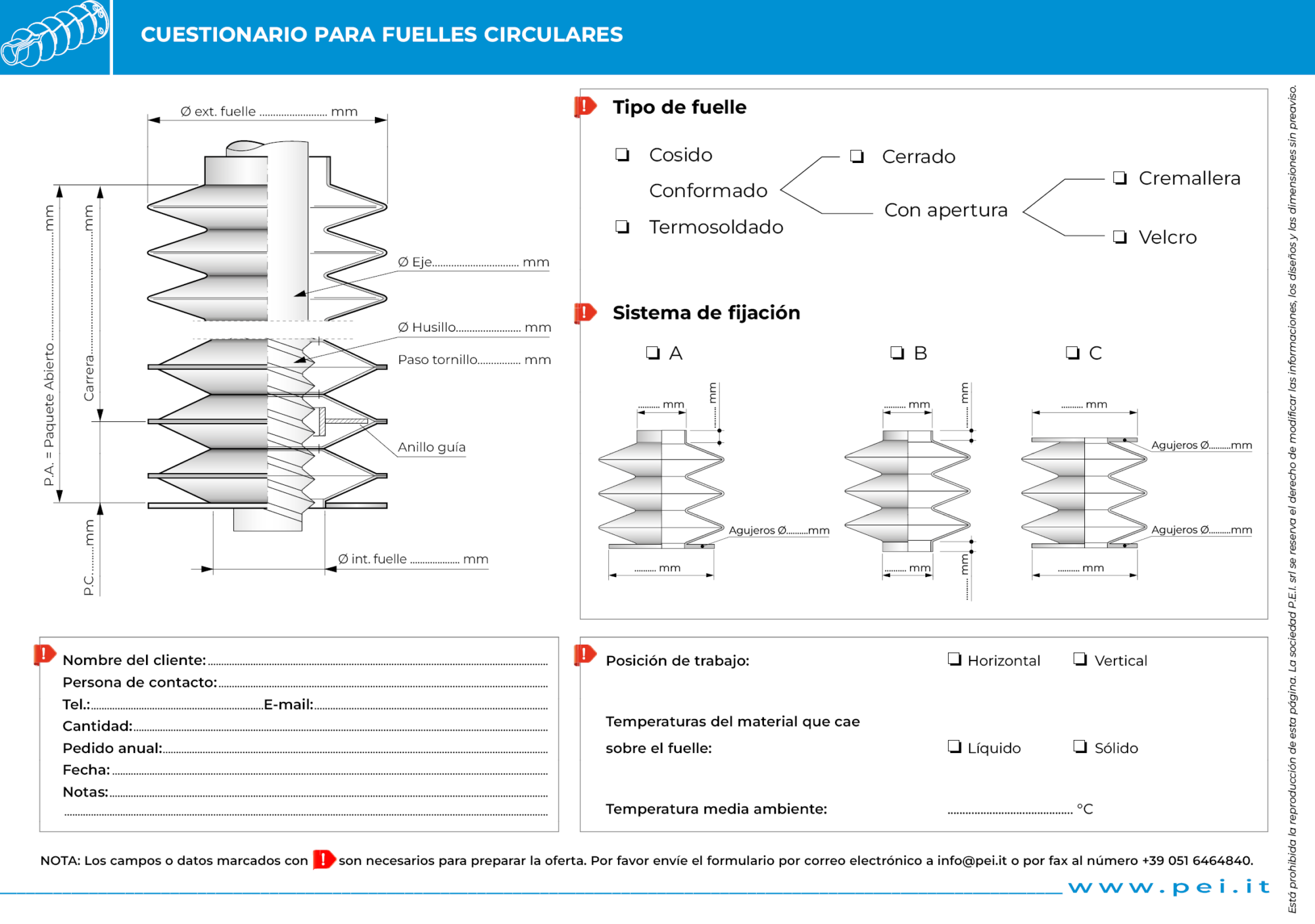 Fuelles de protección circulares cosidos