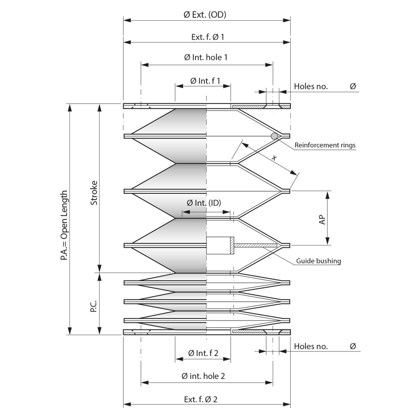 Thermic-welded tight bellows