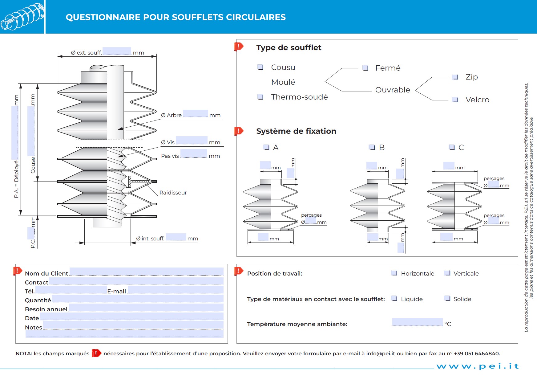 Soufflets circulaires thermo-formés et ouvrables