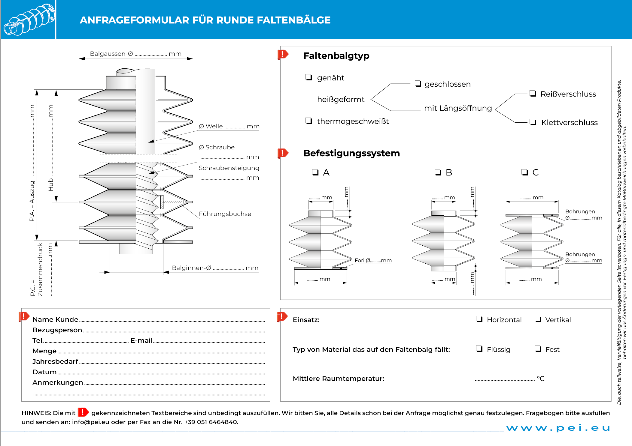 Thermogeschweißte dichte Rundfaltenbälge