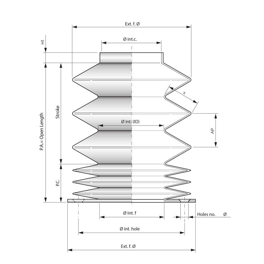 TIPO_A_SOFF_DEFORM_en Heat-formed and openable round bellows protectors