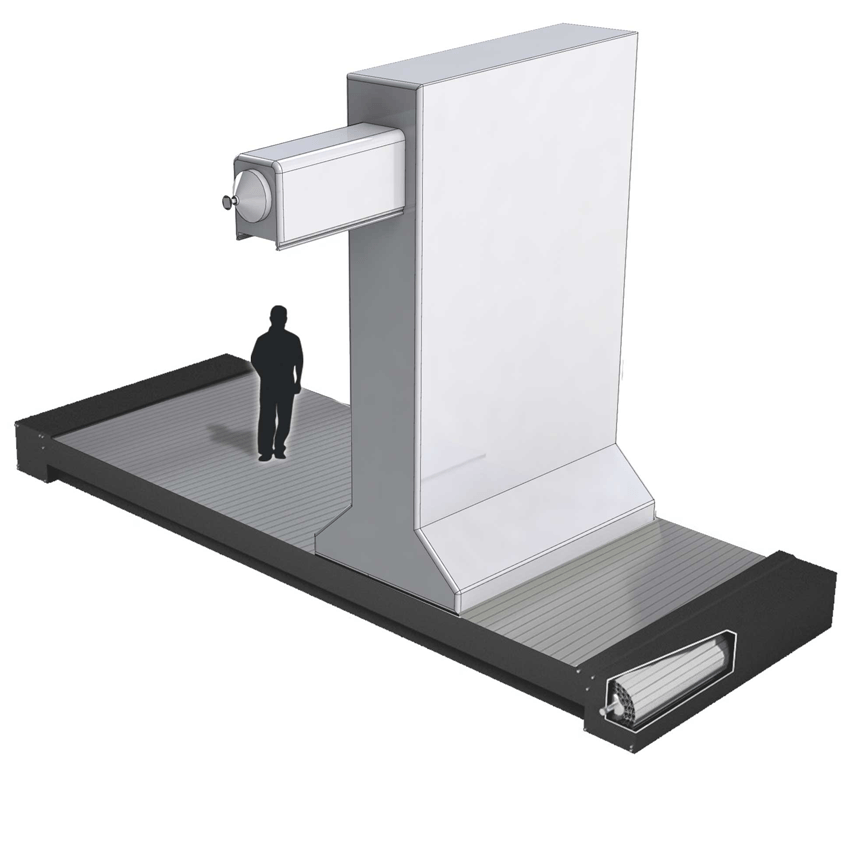 Walk-on roll-up covers for horizontal application