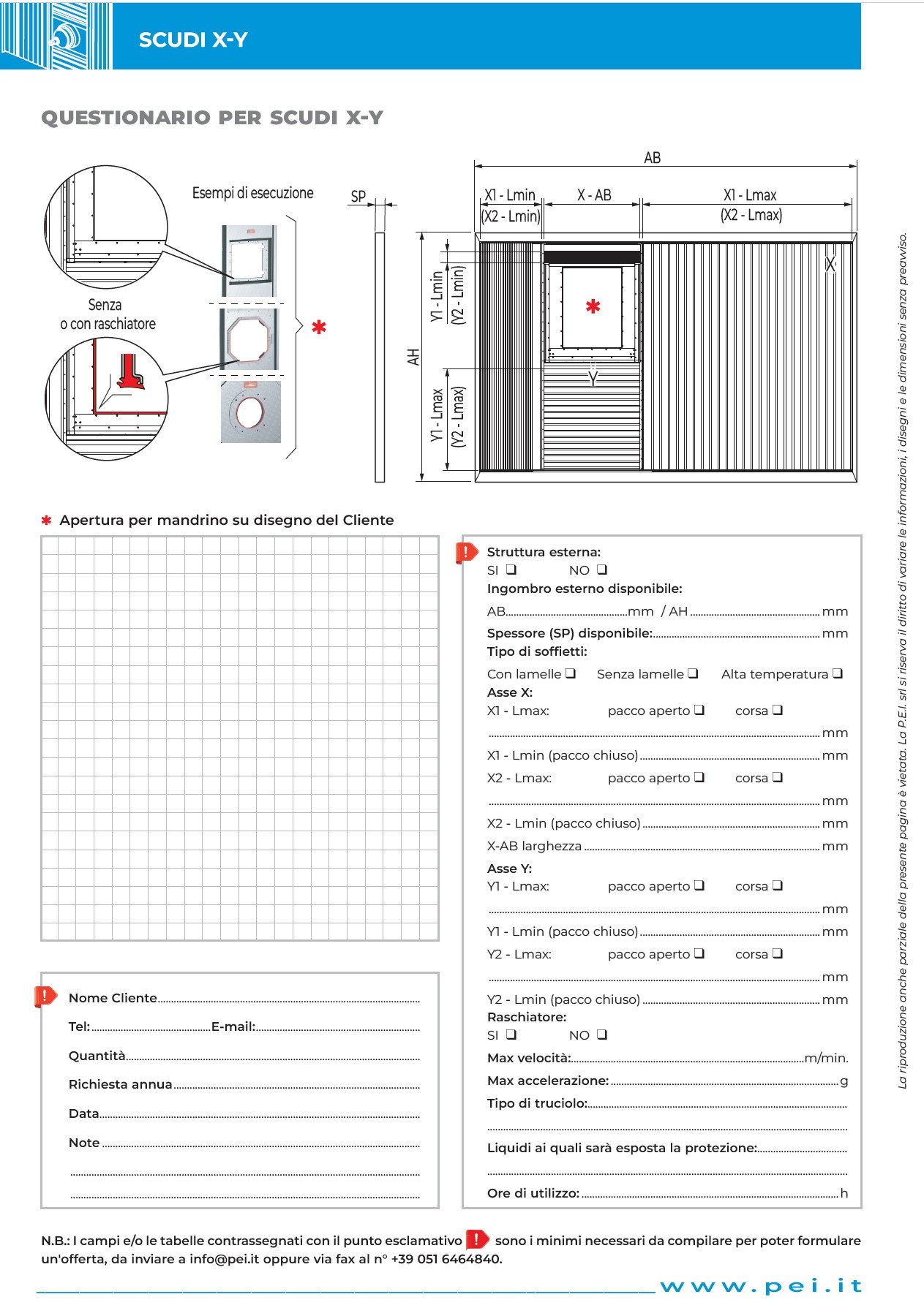 Soffietti X-Y con Lamelle