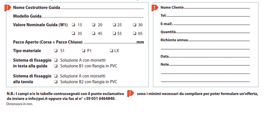 Soffietti termosaldati per guide lineari